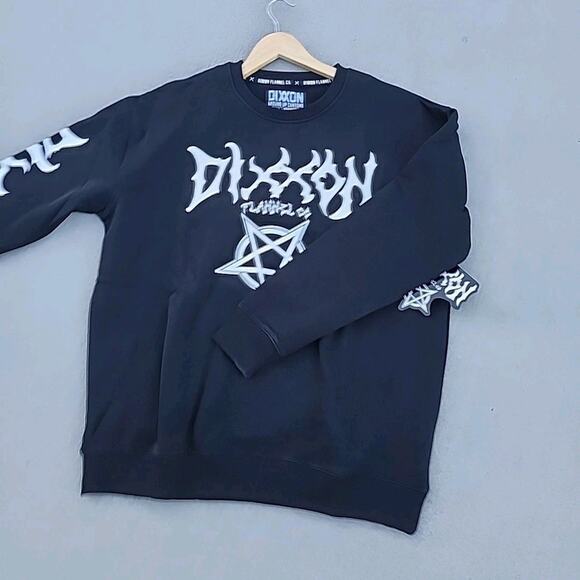 Dixxon Flannel Pentagram Crewneck Sweatshirt Men's L Black Long Sleeve NWT - Picture 10 of 12